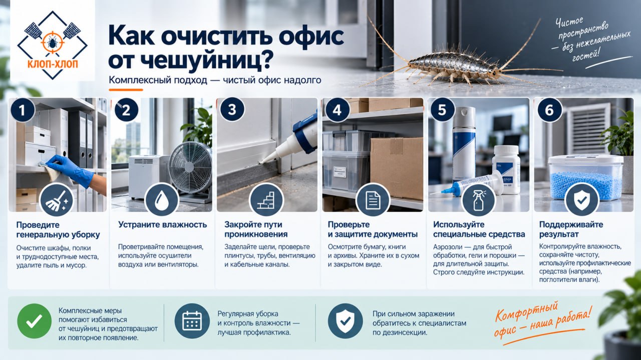 Как очистить офис от чешуйниц?